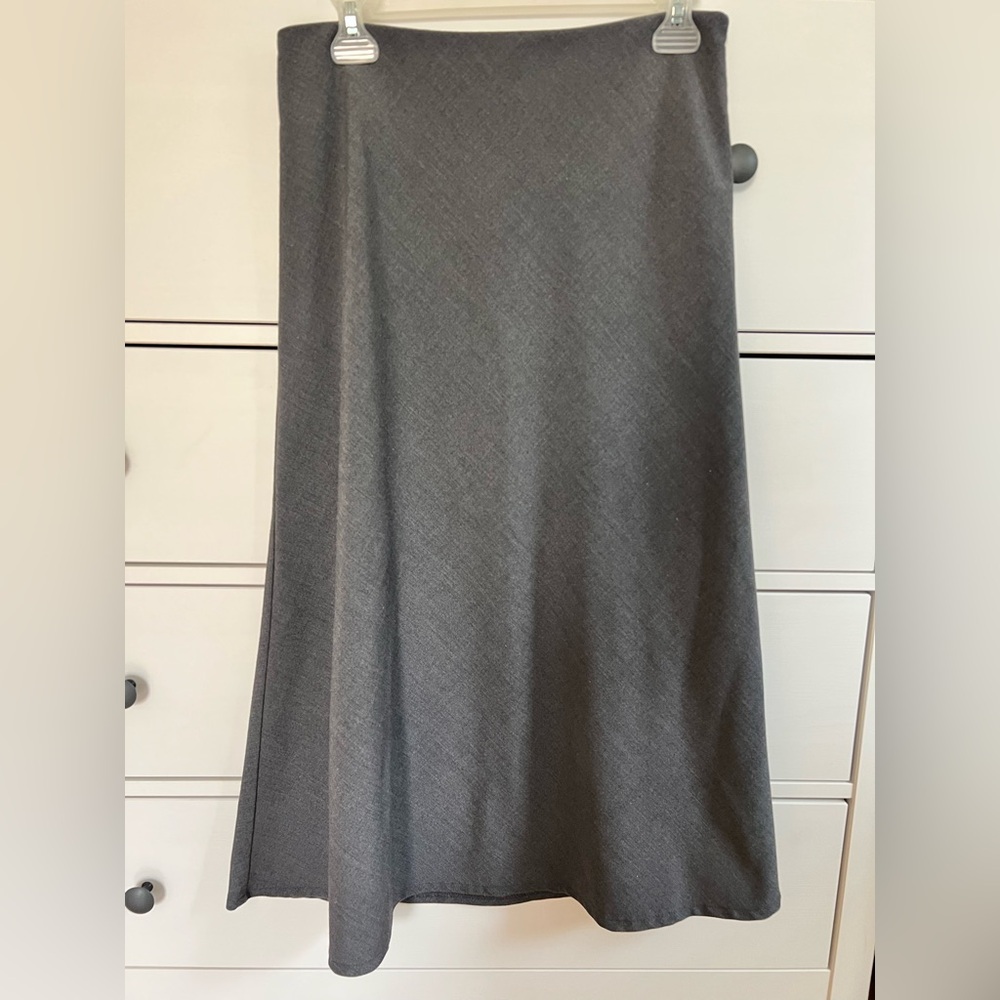 Roz & Ali Gray Midi A-Line Skirt